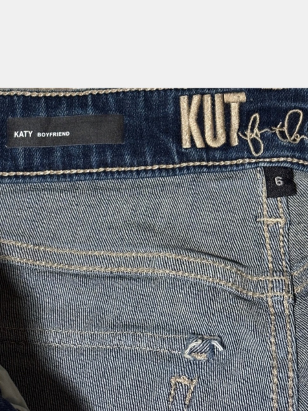 Kut from The Kloth womens jeans size 6 Katy boyfriend mid rise dark wash stretch - Picture 3 of 11
